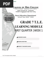 TLE 7 - First Quarter Week 1 Module