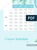 Blue Sprawling Class Schedule