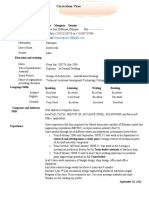 CV for Ethiopian Mechanical Design Engineer