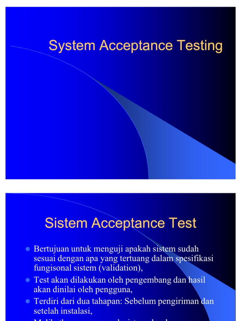 System Acceptance Testing | PDF
