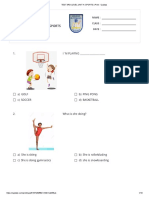 Sports quiz for 3rd grade level