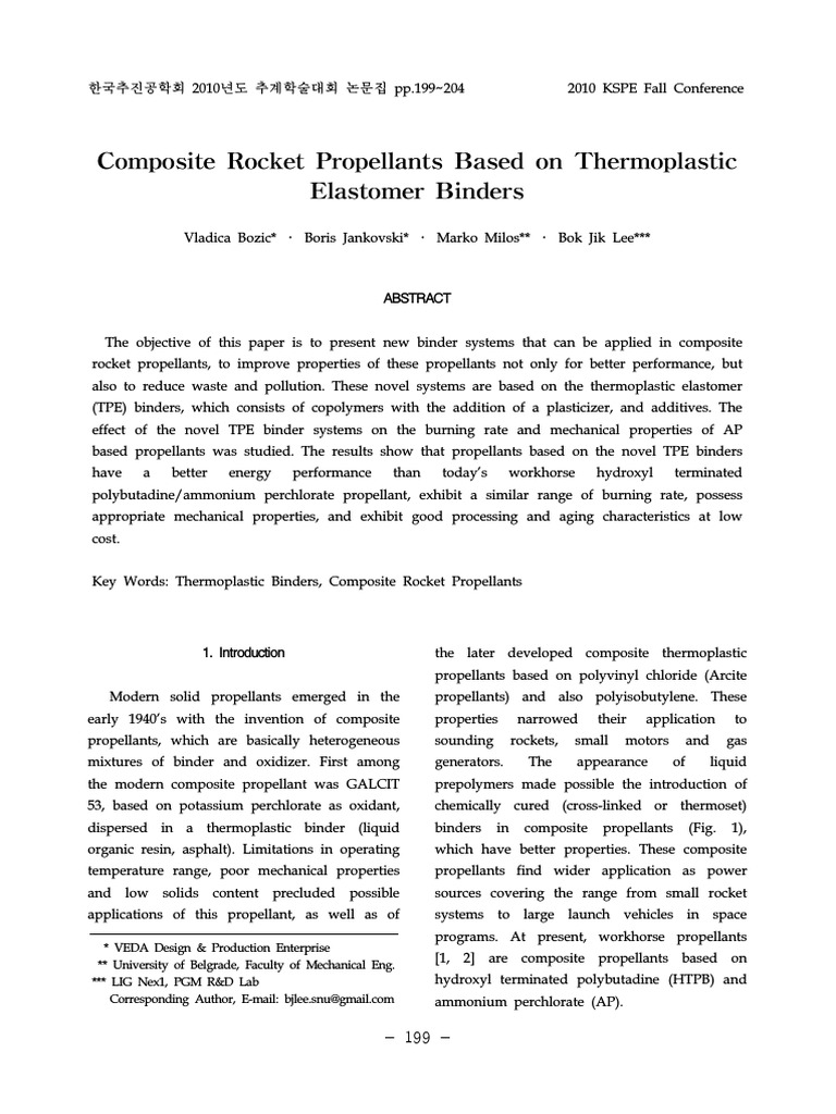 Composite Rocket Propellants Based On TH | PDF | Rocket Propellant ...