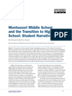 Montessori Middle School and The Transition To High School: Student Narratives