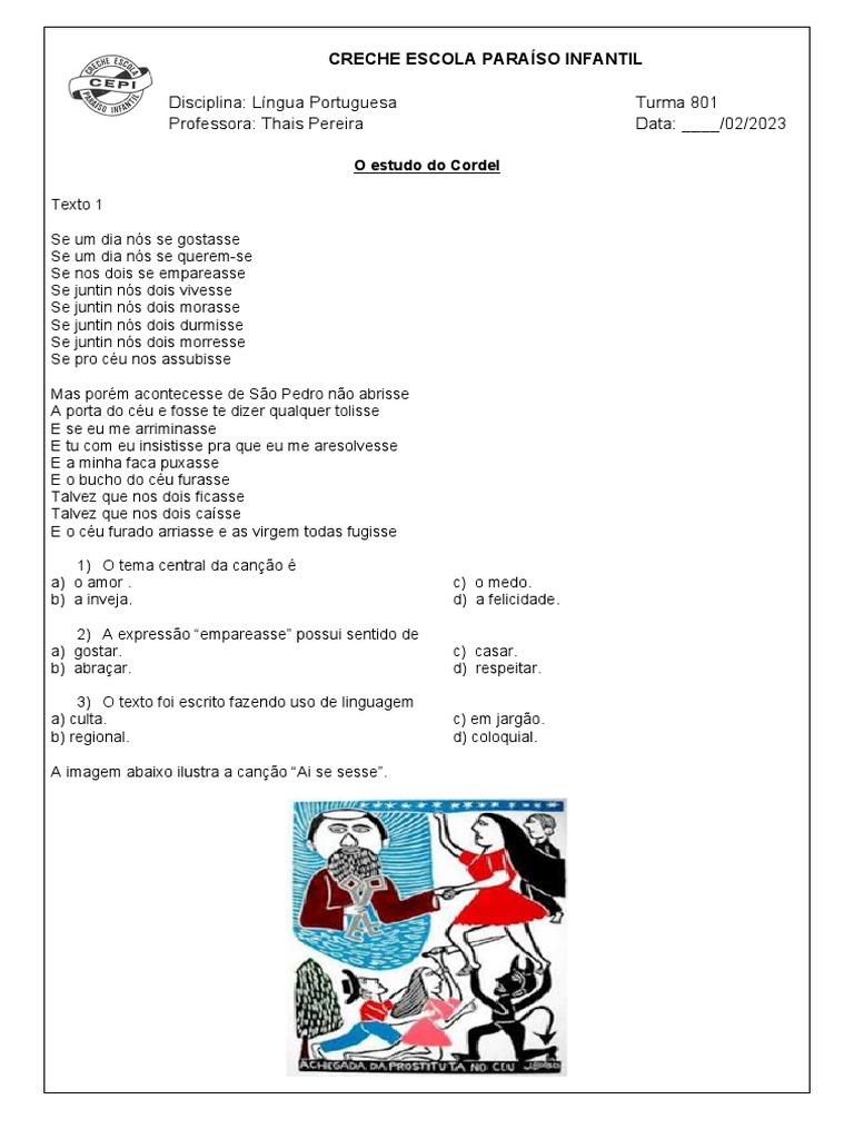 801 - Interpretação de Cordel | PDF | Linguística