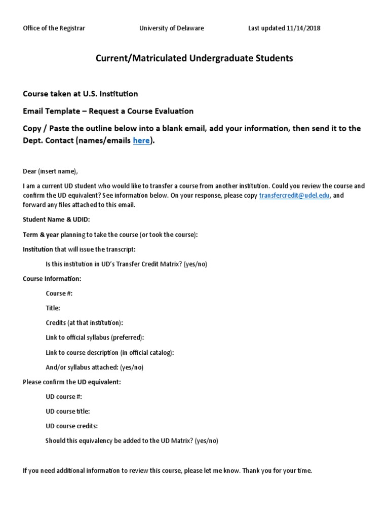 Email template current student us pdf