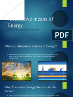 Alternative Means of Energy