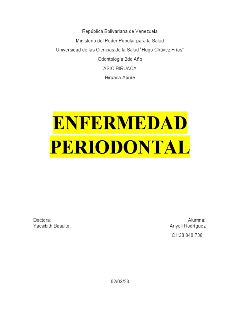 Enfermedad Periodontal Odontologia | Descargar gratis PDF | Medicina ...