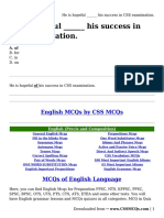 CSS  English mcqs 