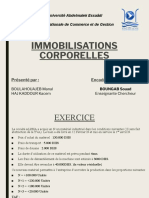 Immobilisations Corporelles Exercice