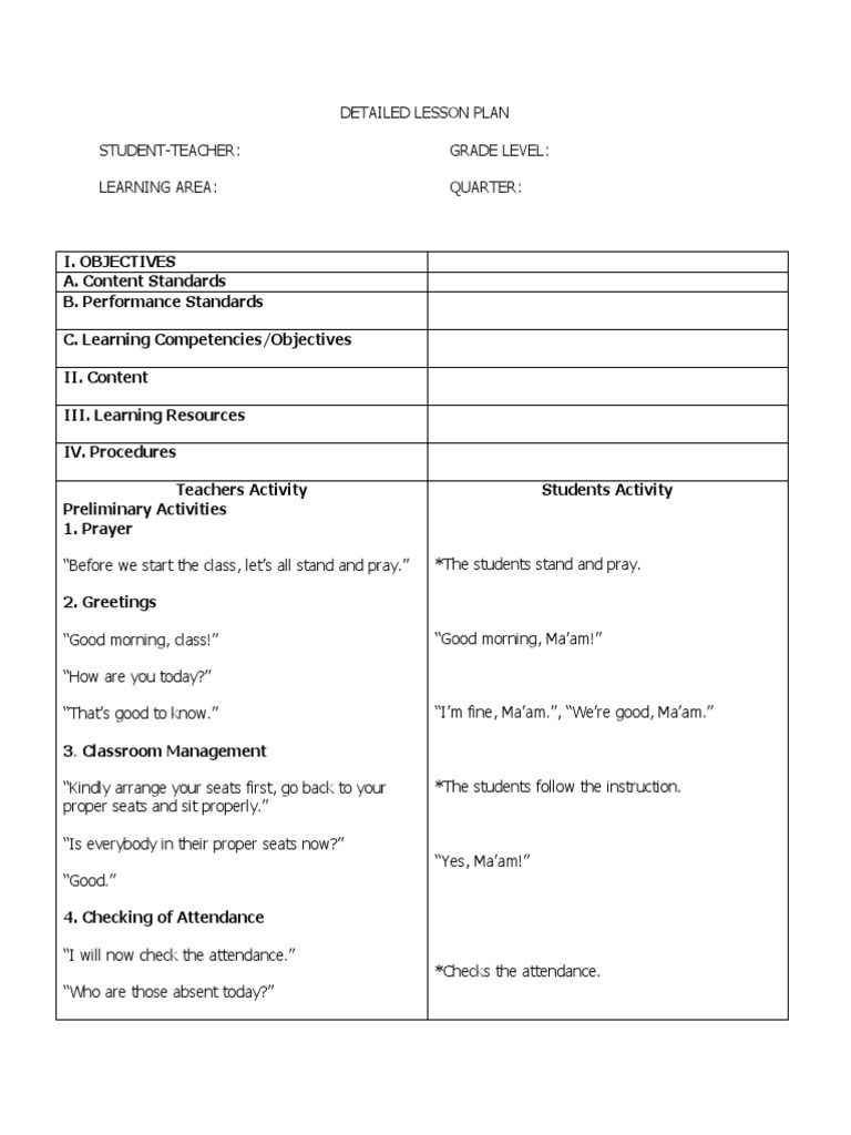 Teaching Plan for Primary School Internship | PDF