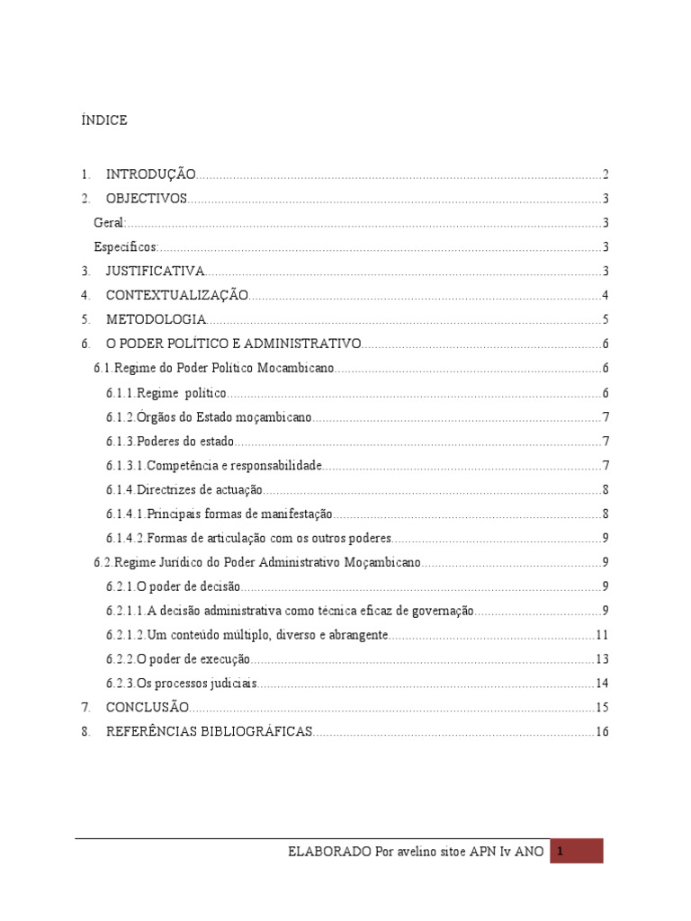 Estrutura do Poder Político em Moçambique | PDF | Estado ...