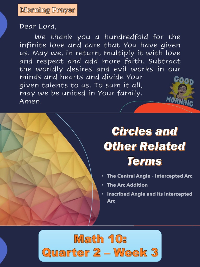 Q2 - WK 3 - Circle and Other Related Terms | PDF | Circle | Angle