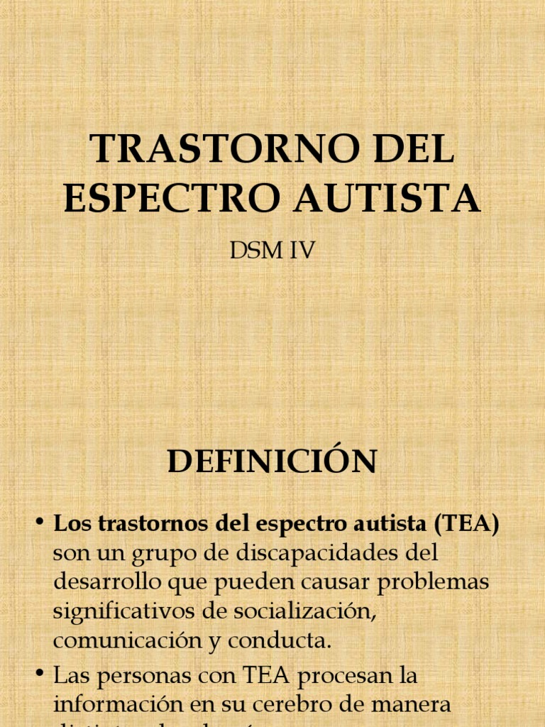 Definición y Tipos de Trastornos del Espectro Autista | PDF | Espectro ...