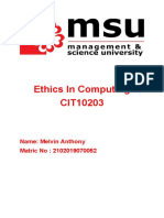 Assignment 1 Ethics To computer .docx