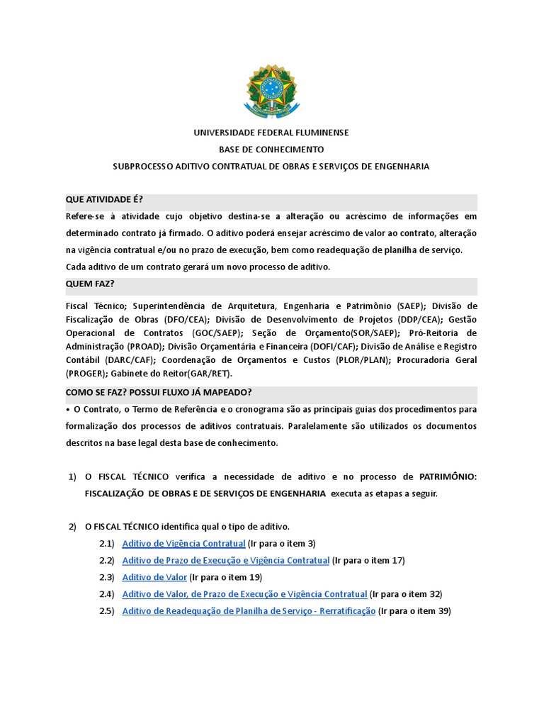 Aditivos Contratuais em Obras UFF | PDF | Orçamento | Business