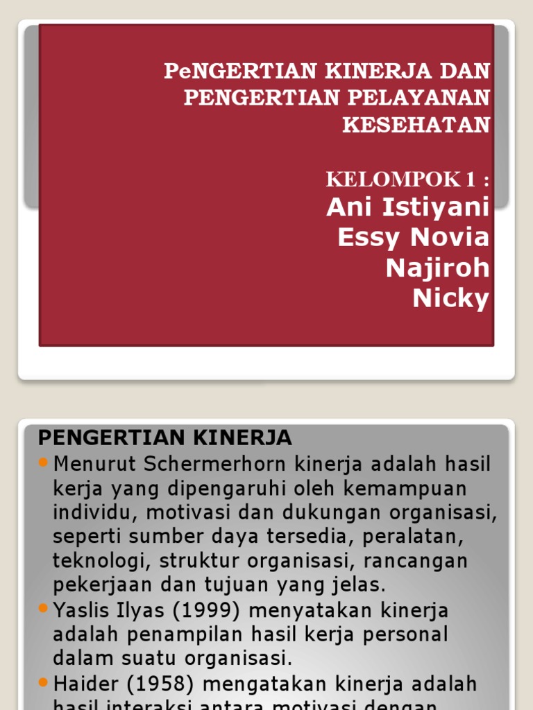Ppt Kinerja Pptx Pdf