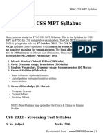 FPSC CSS MPT Syllabus