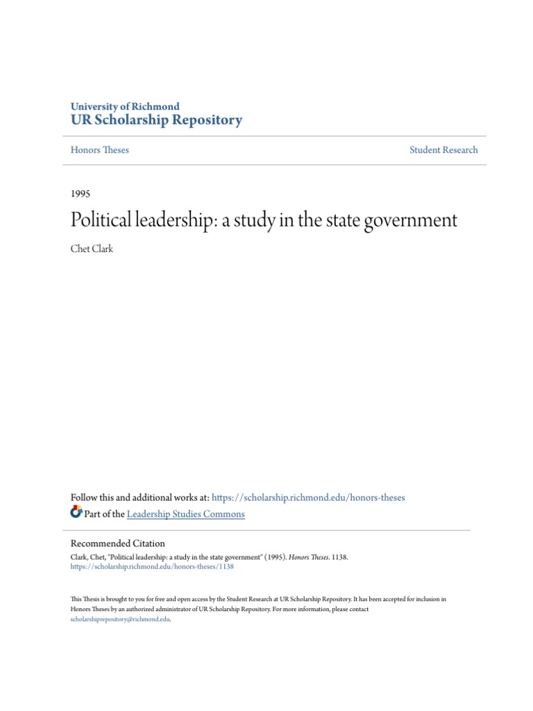 Political Leadership A Study In The State Government Pdf Download