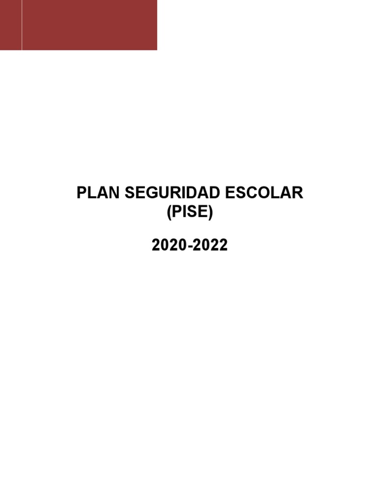 Plan Seguridad Escolar Pise 2022 | PDF | Educación de la primera infancia