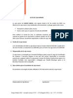 Acta de Caja Menor Aumento de Capital