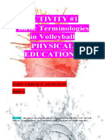 Activity #1 Basic Terminologies in Volleyball Physical Education 4