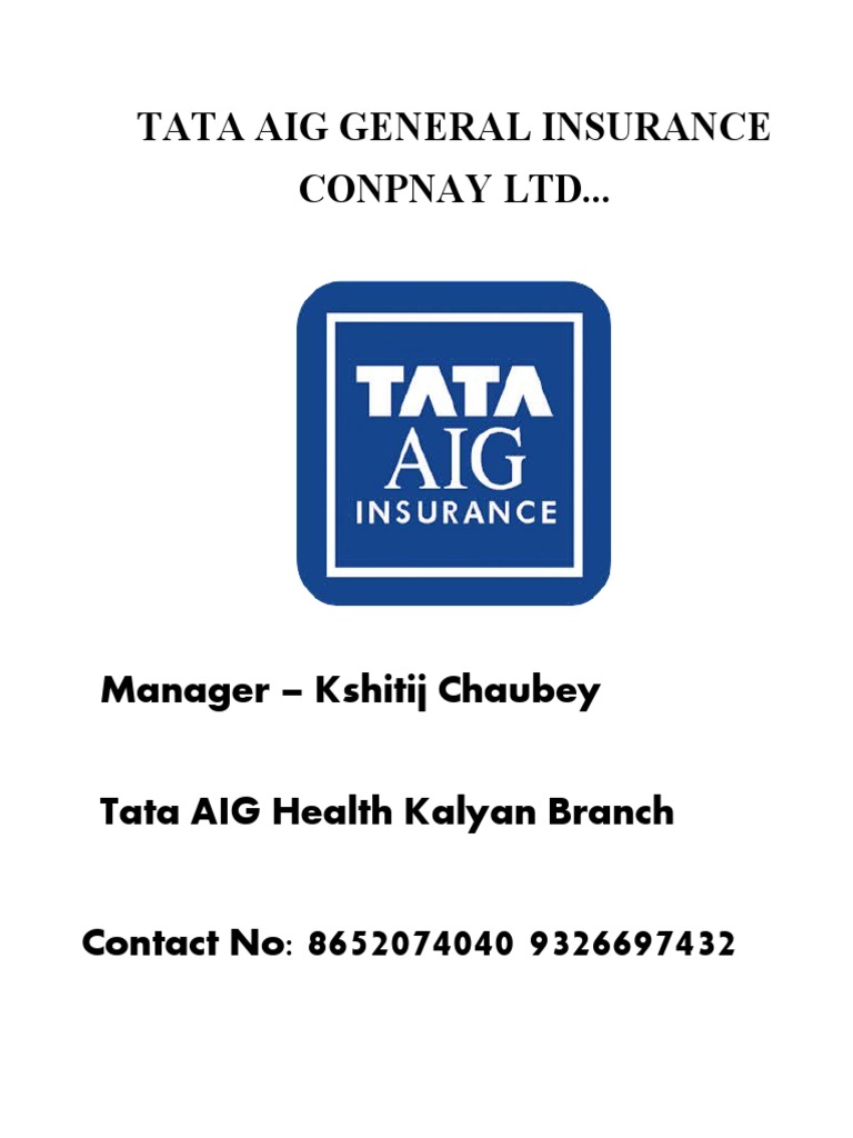 Tata AIG General Insurance Contact Info | PDF | Self-Improvement | Wellness