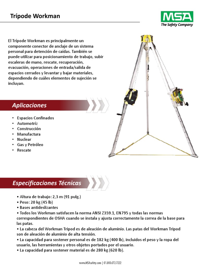 F.T. (60) (10163033) Nuevo Kit Tripode (Workman Winche AC. Galv ...