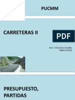 Presupuesto de carreteras II con partidas y detalles de costos