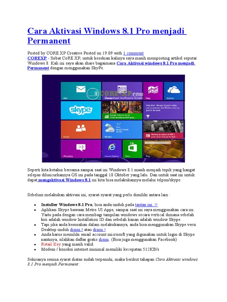Cara Aktivasi Windows 8 | PDF