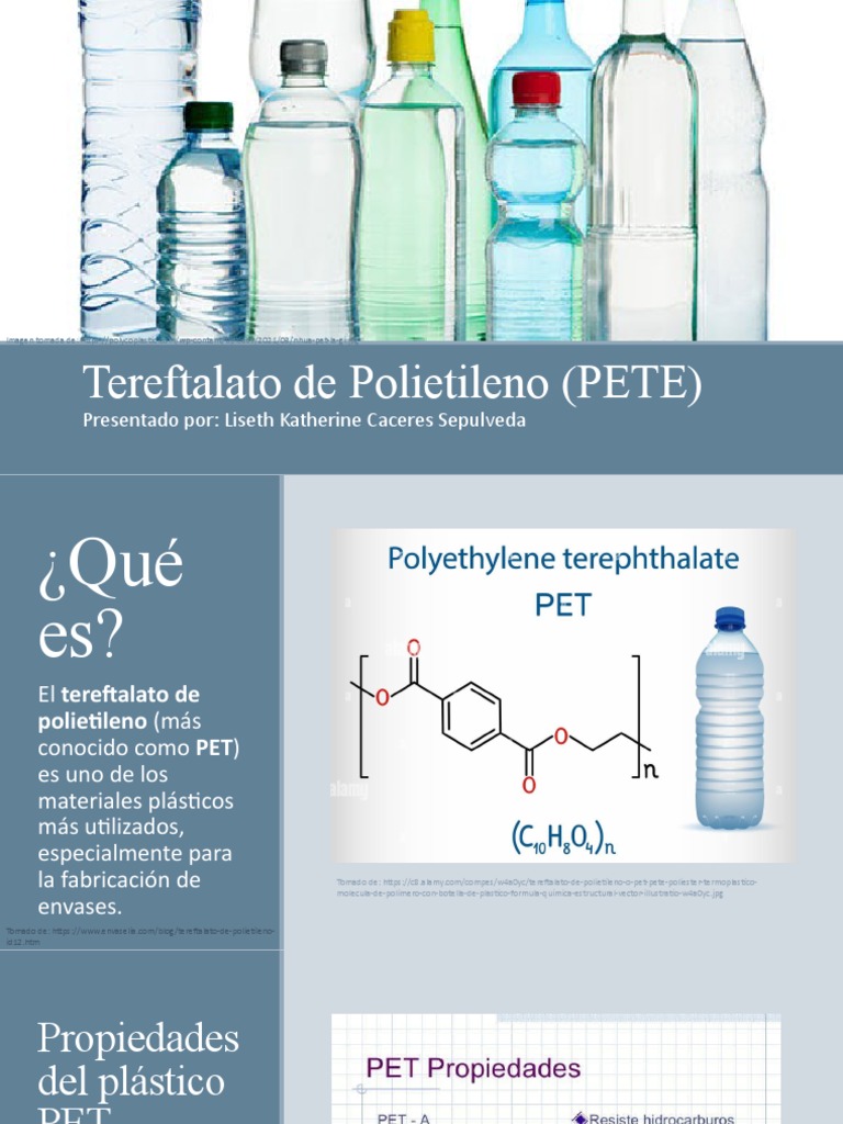 Tereftalato de Polietileno (PETE) | PDF | El plastico | Materiales de ...