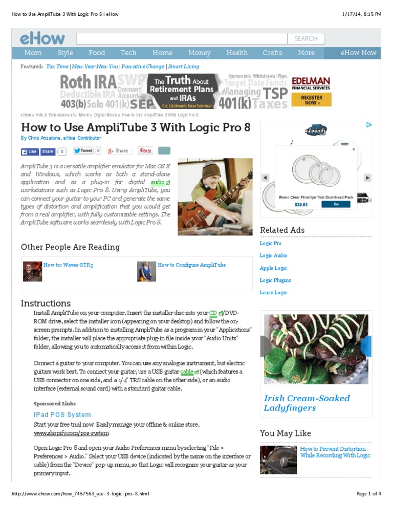 How To Use AmpliTube 3 With Logic Pro 8 - Ehow | PDF | Installation ...