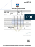 Semester Grade Card (Generated On 04 - 01 - 2023 02 - 06 PM)
