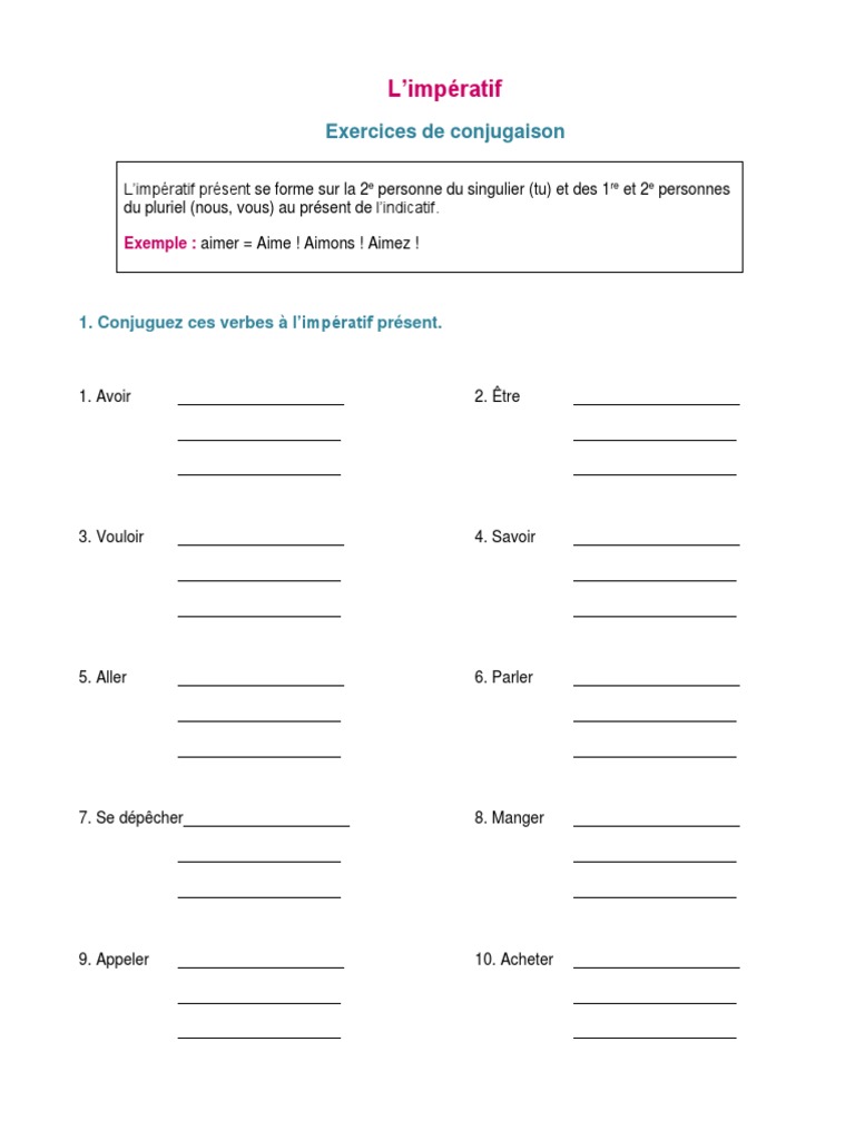 Exercice Sur L impératif Présent 5ème Exercice 1 Sur L'impératif | PDF | Ouverture (échecs) | Échecs