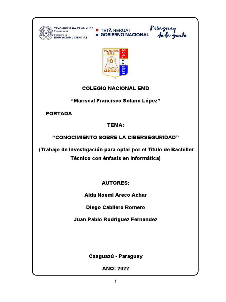 Tesis De Ciberseguridad Informática Pdf La Seguridad Informática