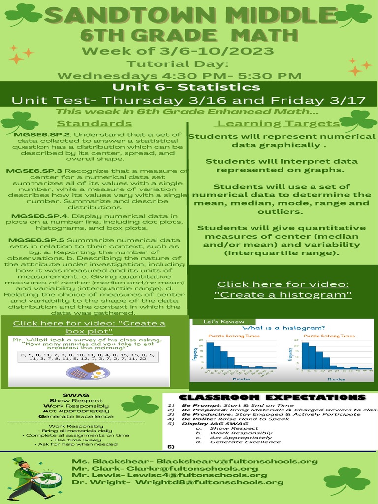 6th Grade Math For Parents 36102023 PDF Mean Median
