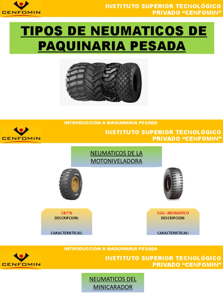Diapositivas de Neumaticos | PDF | Equipos de construcción | Equipo ...