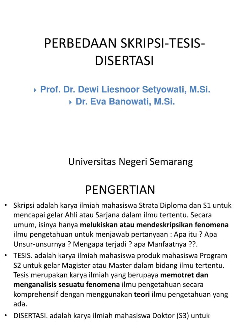0 Pengertian Skripsi Tesis Disertasi Pdf