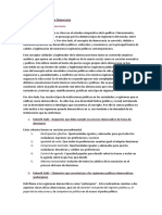 Modelos y Teorías sobre la Democracia. Resumen