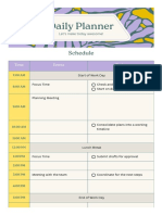 Daily Planner Doc in Pastel Purple Pastel Yellow Teal Fun Patterns Illustrations Style