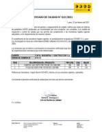 Certificado de Calidad 610 Icafal PDF