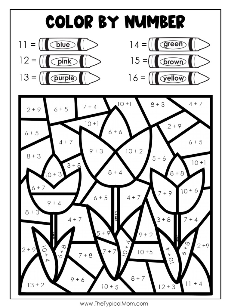 Color by number activity pdf color