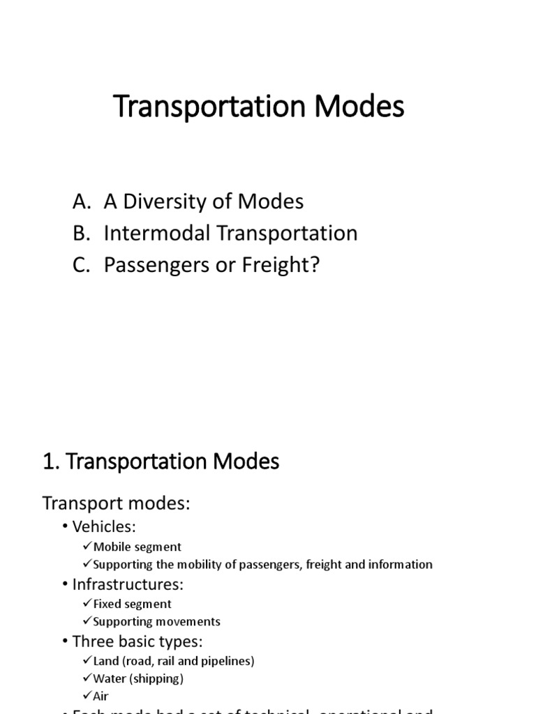 Transportation Modes | PDF | Transport | Oil Tanker