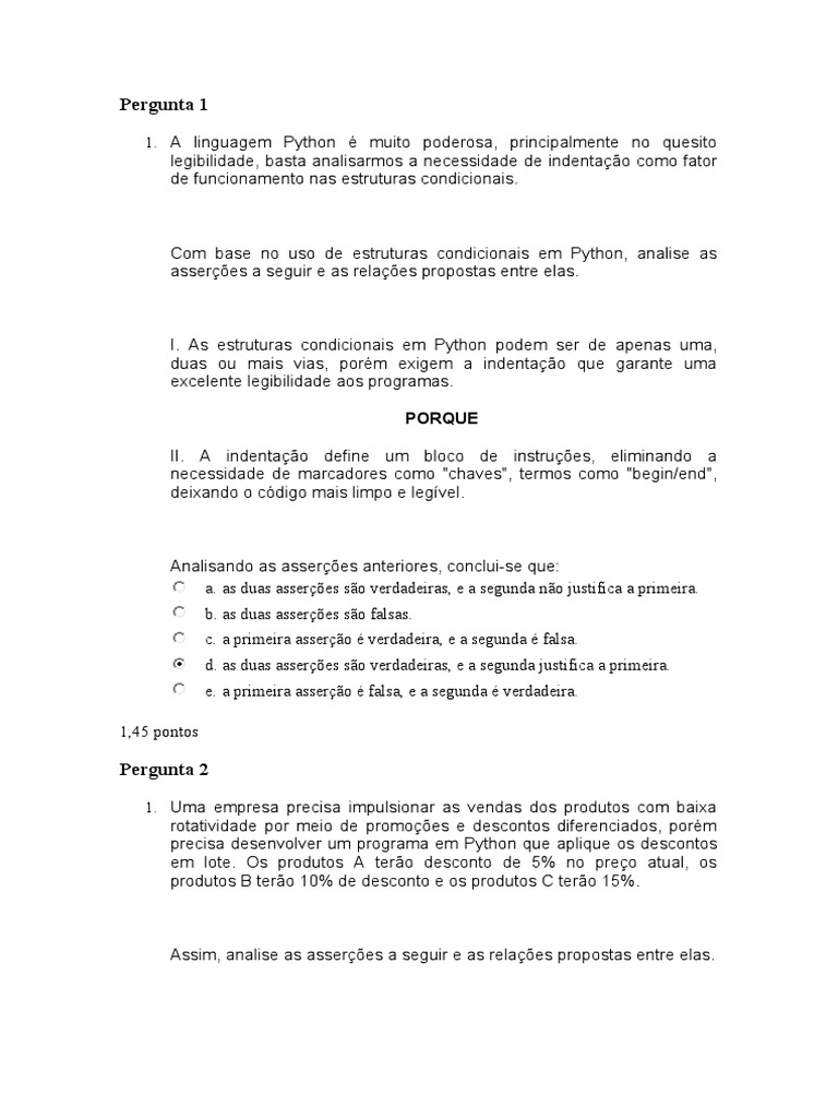 Estruturas Condicionais em Python | PDF | Python (linguagem de ...