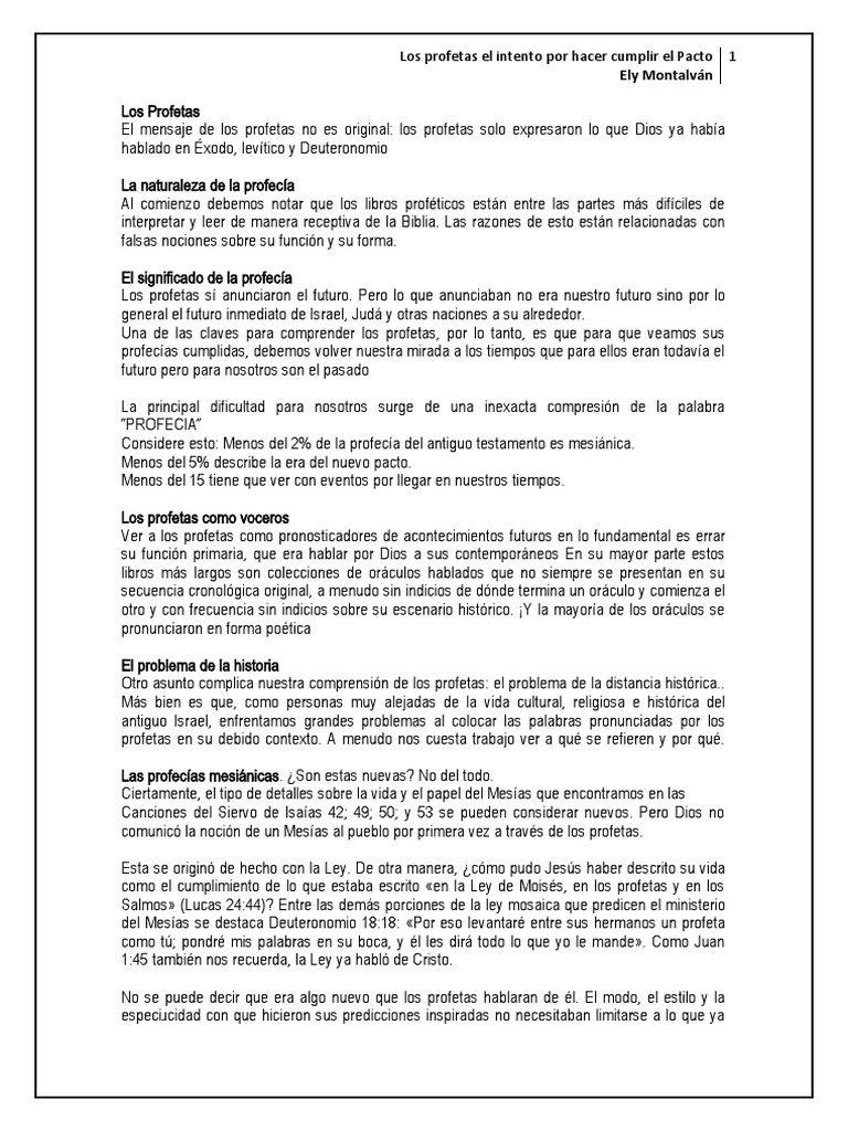 Los Profetas Pdf Profecía Profeta