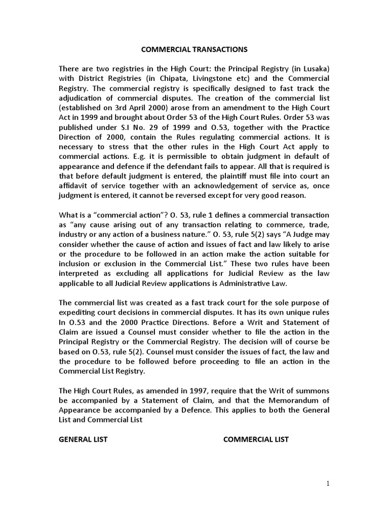 Commercial Transactions PDF Mortgage Law Guarantee