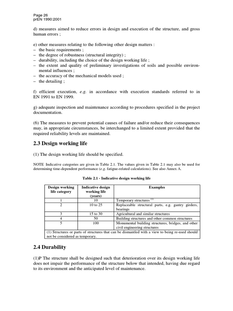Structural Design and Durability Guidelines | PDF | Reliability ...