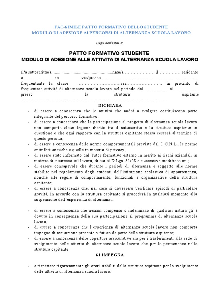 Patto Formativo | PDF