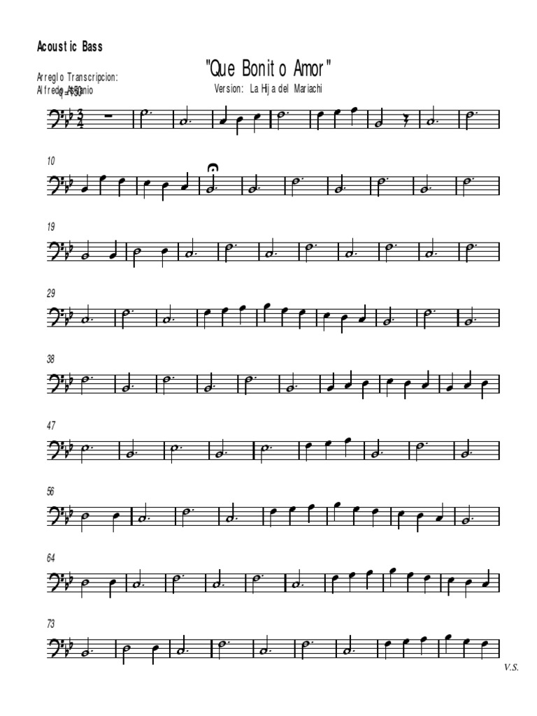 Que Bonito Amor Acoustic Bass Pdf
