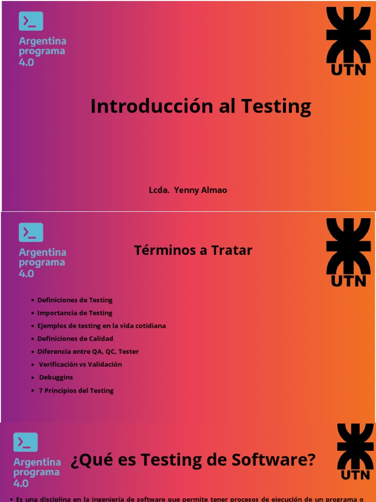 Introducción al Testing de Calidad | PDF | Pruebas de software ...