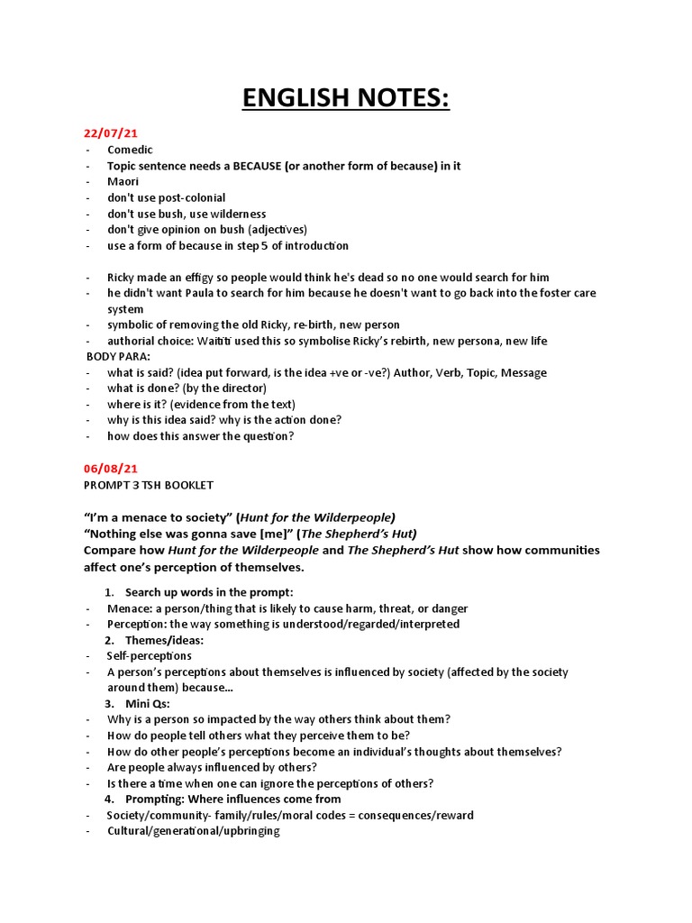 English Notes | PDF